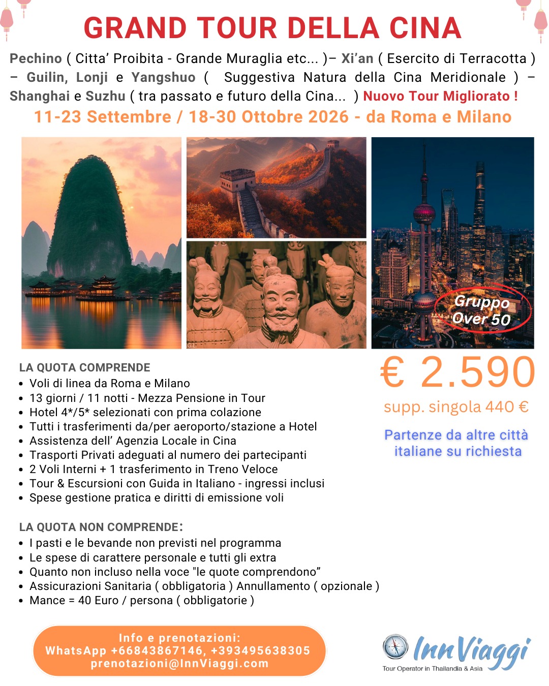 InnViaggi Asia - Tour Operator & DMC in Thailandia & Asia Facebook ad: TOUR DI GRUPPO CINA 2026