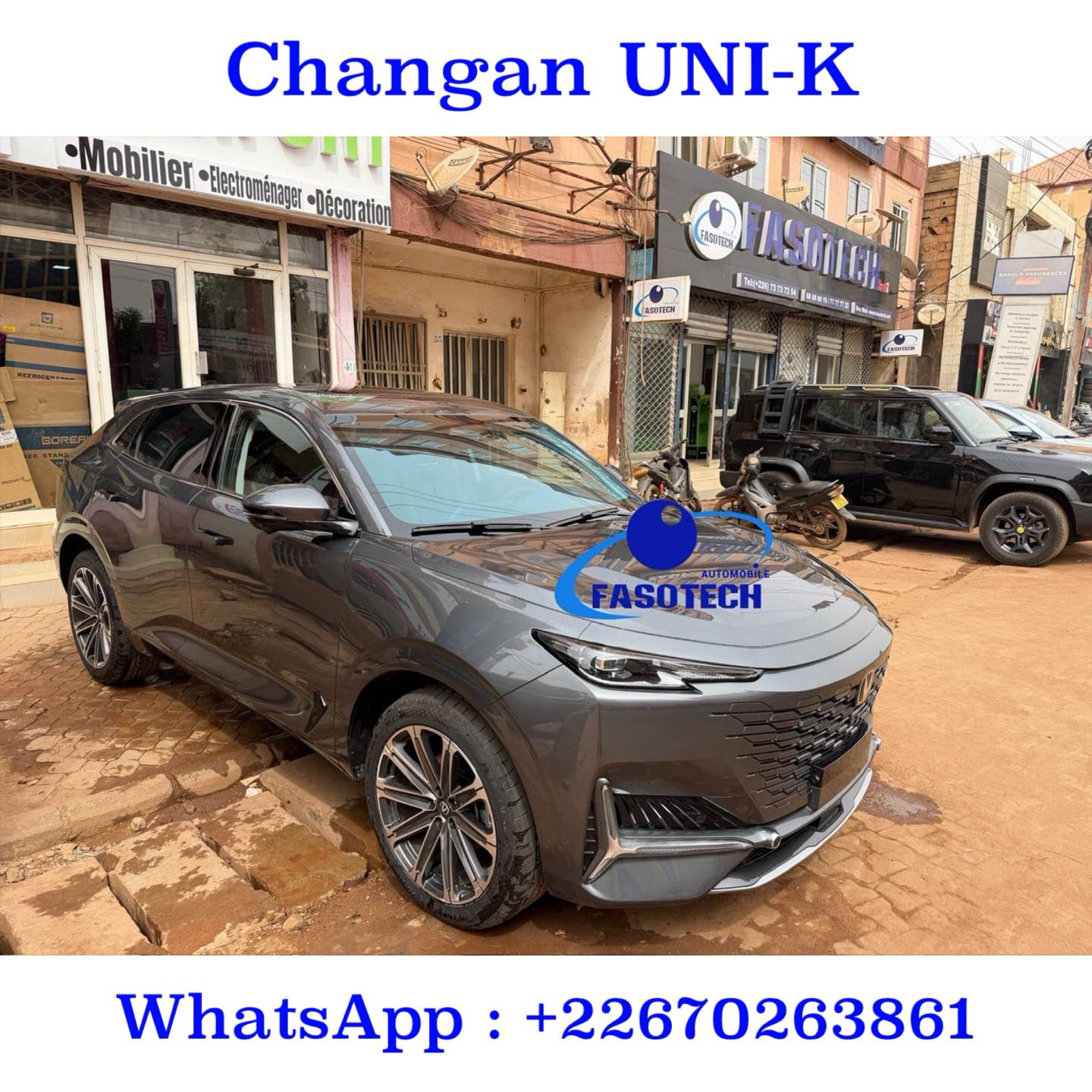 Fasotech Automobile Facebook ad: CHANGAN SUR COMMANDE CHEZ FASOTECH AUTOMOBILE