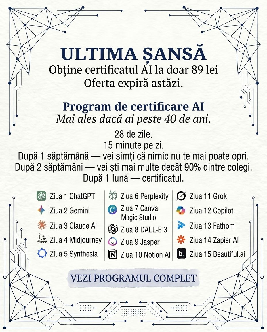 Lernejo AI România Facebook ad: Învață să folosești AI