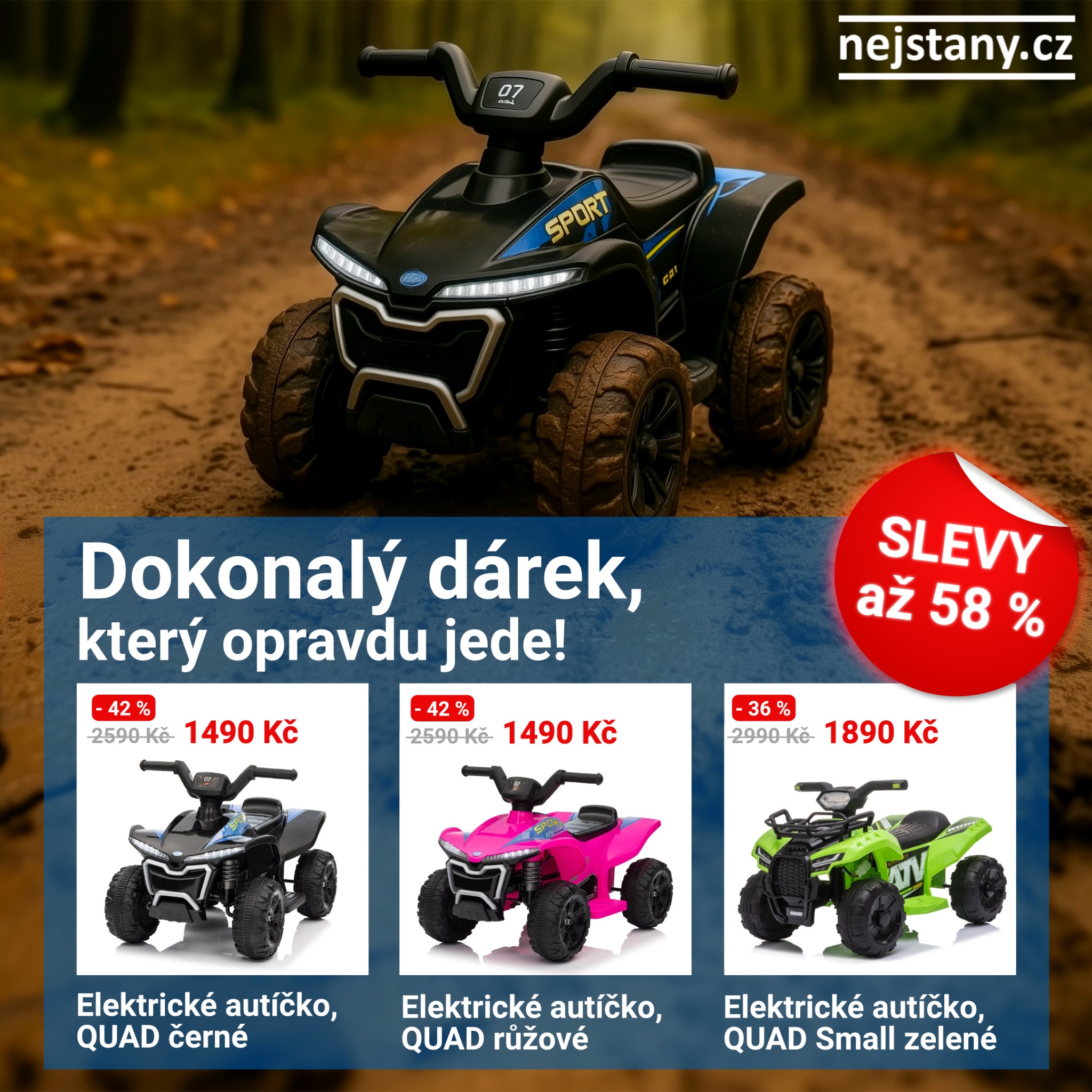 Nejstany.cz Facebook ad: Slevy až 58 % právě teď!