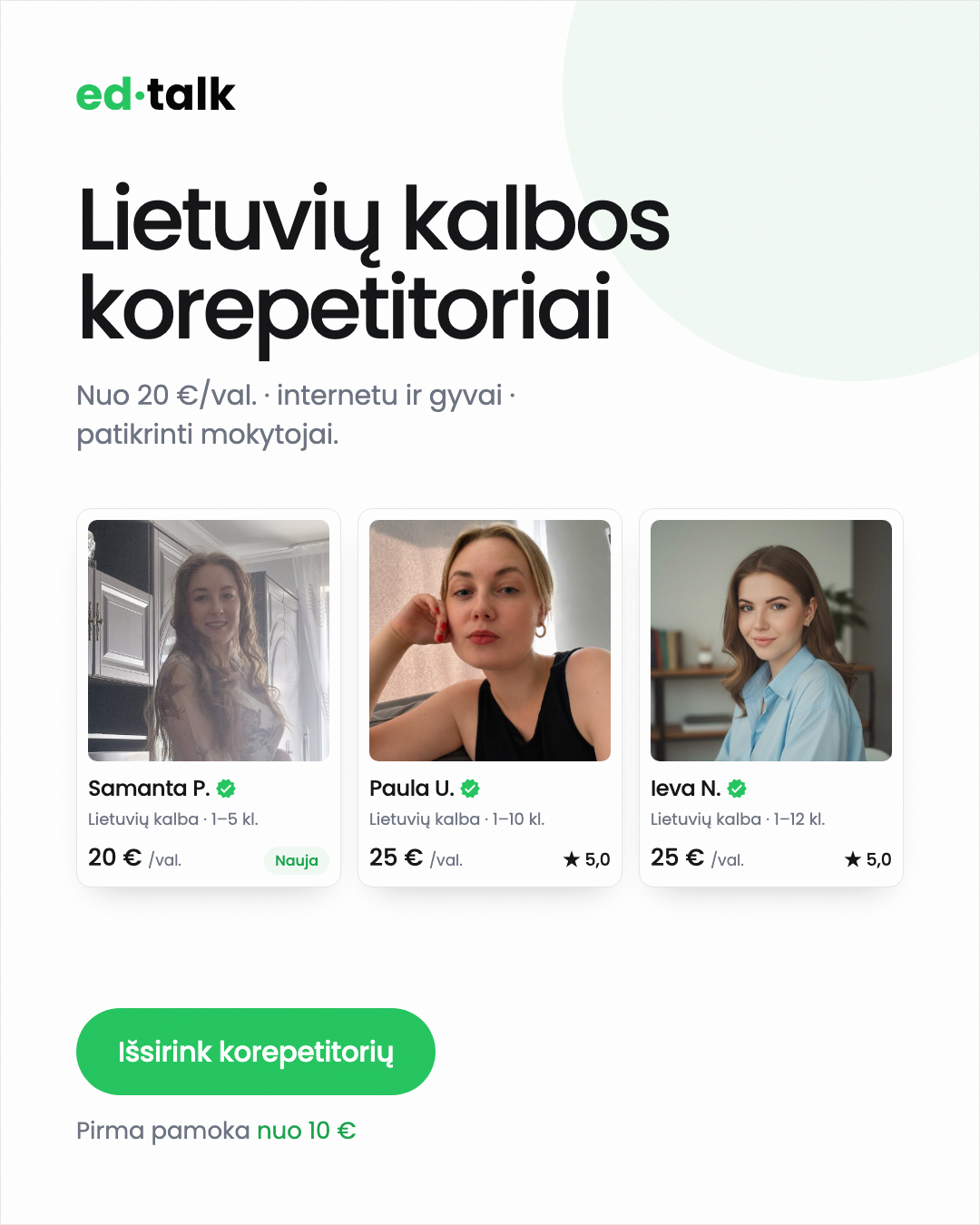 Edtalk korepetitoriai Facebook ad