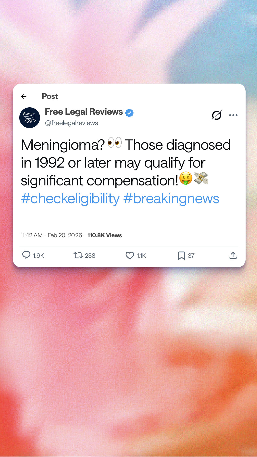 Free Legal Reviews Facebook ad