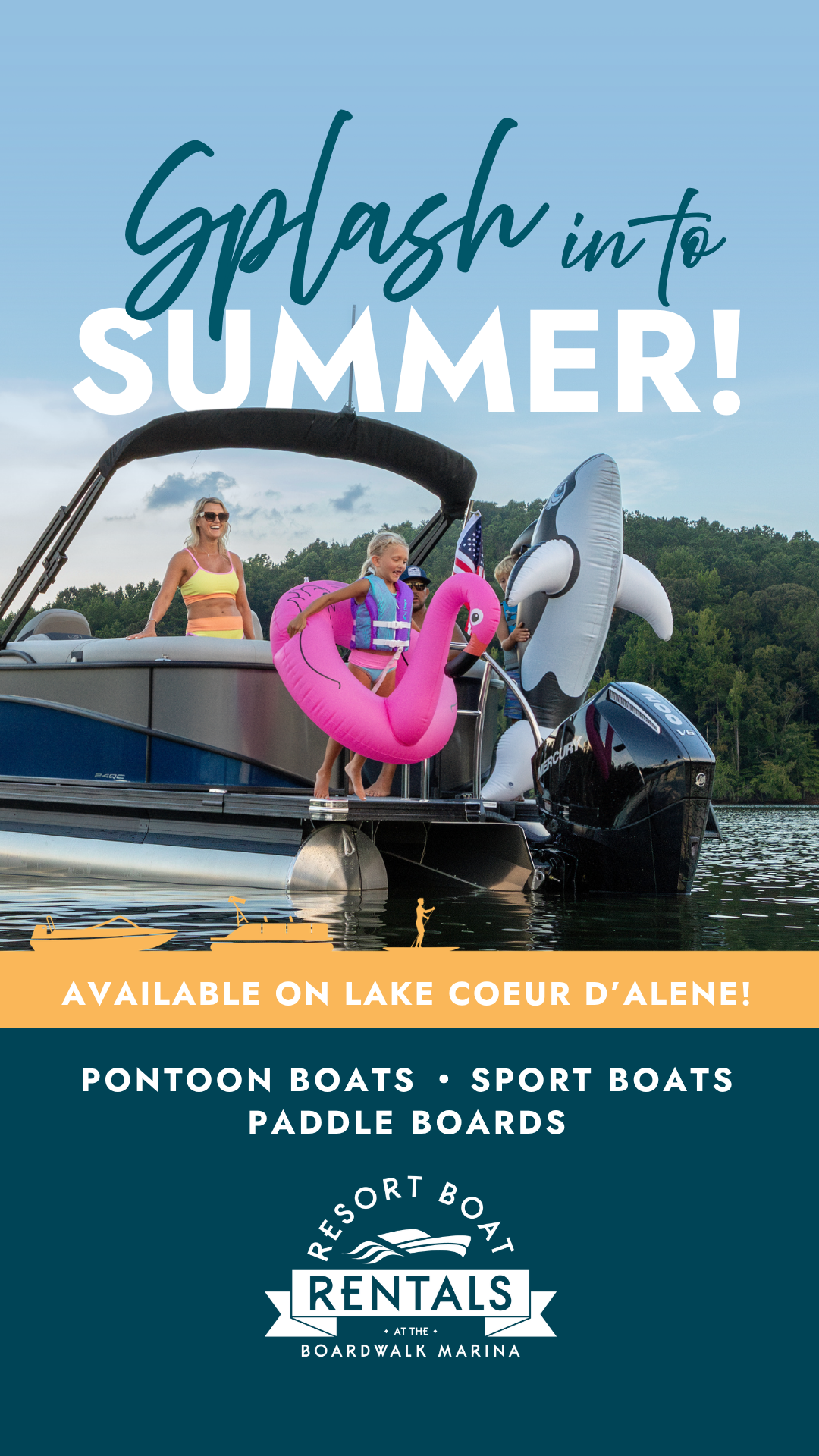 Resort Boat Rentals Facebook ad from May 28, 2026