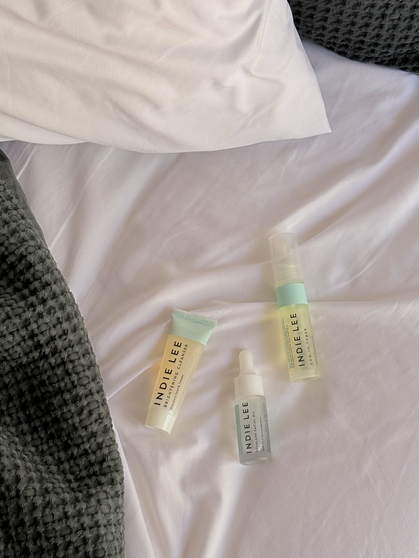 Indie Lee Facebook ad: Your skincare routine, ready to travel.
