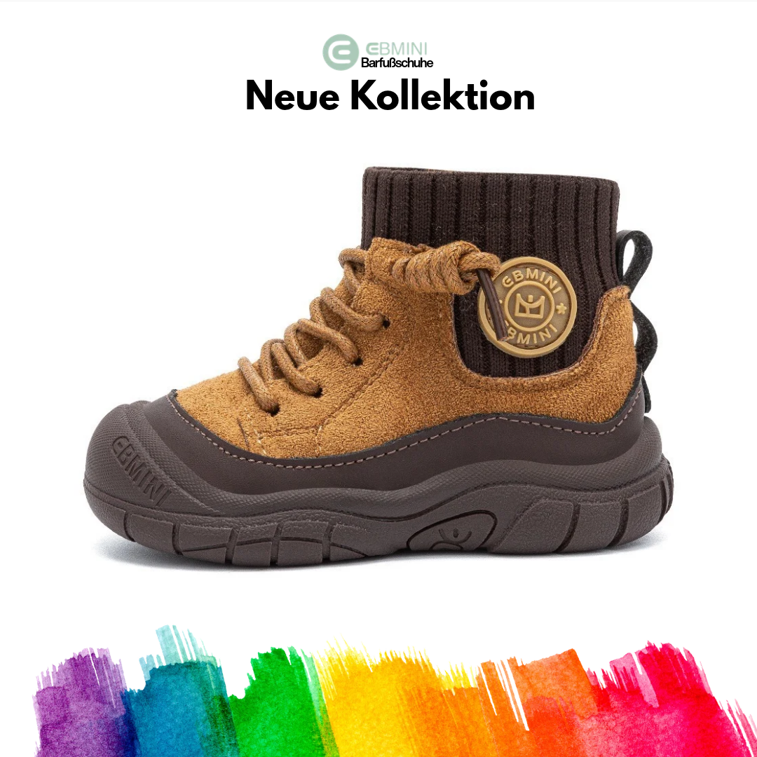 Ebmini - Kids Facebook ad: EBMINI Barfußchuhe, die Kindern Freiheit schenken.