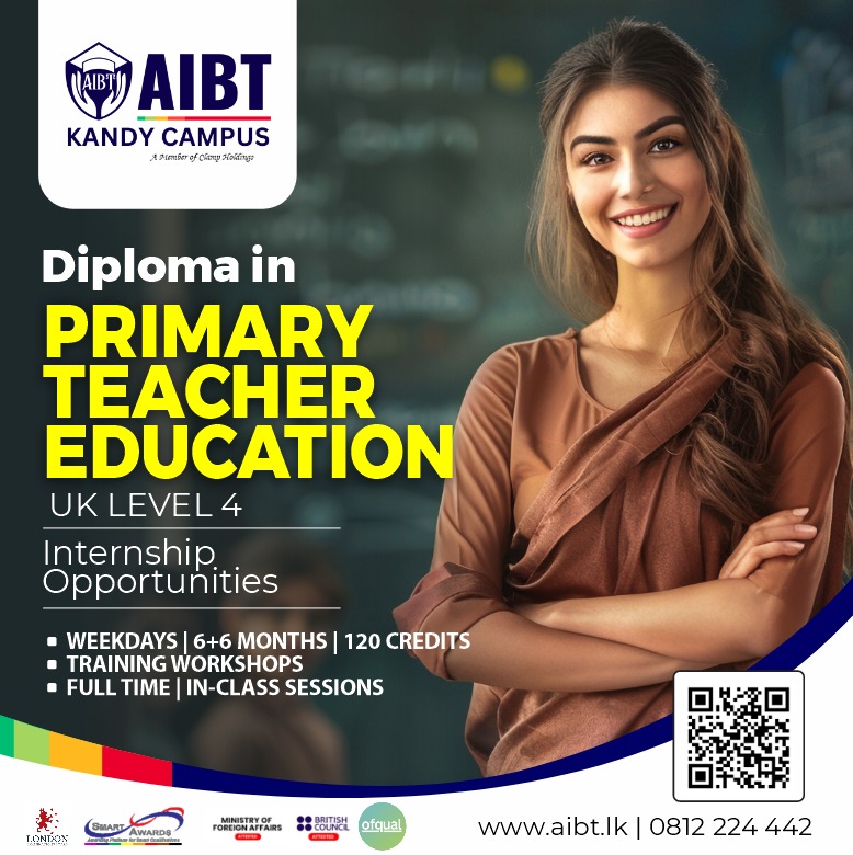 AIBT Kandy Campus Facebook ad: Become a Primary School Teacher, Inspire the Next…