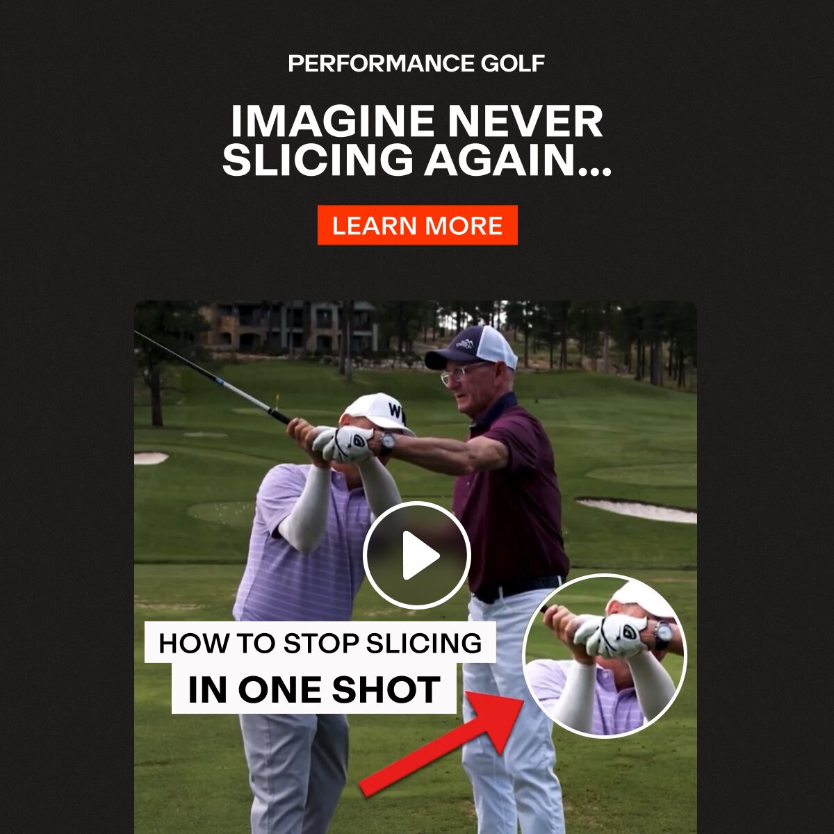Hank Haney's One-Shot Slice Fix Facebook ad