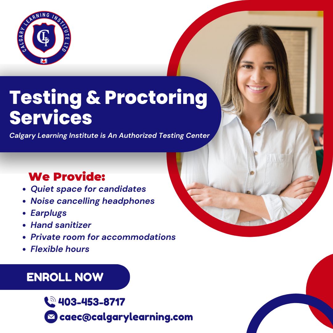 Calgary Learning Institute Facebook ad: Calgary Learning is a certified testing centre for…