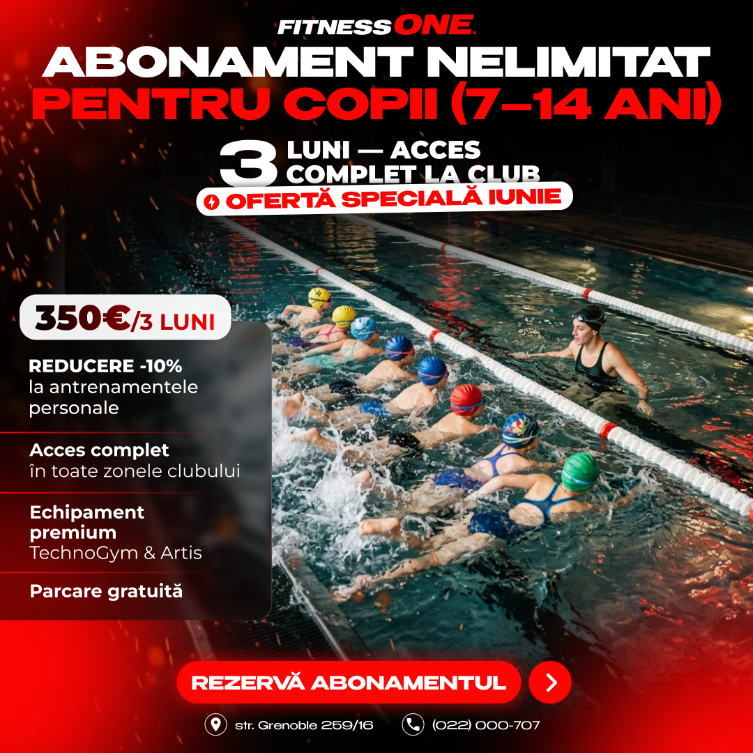 Fitness One Facebook ad: Oferta lunii iunie pentru copii 7-14 ani