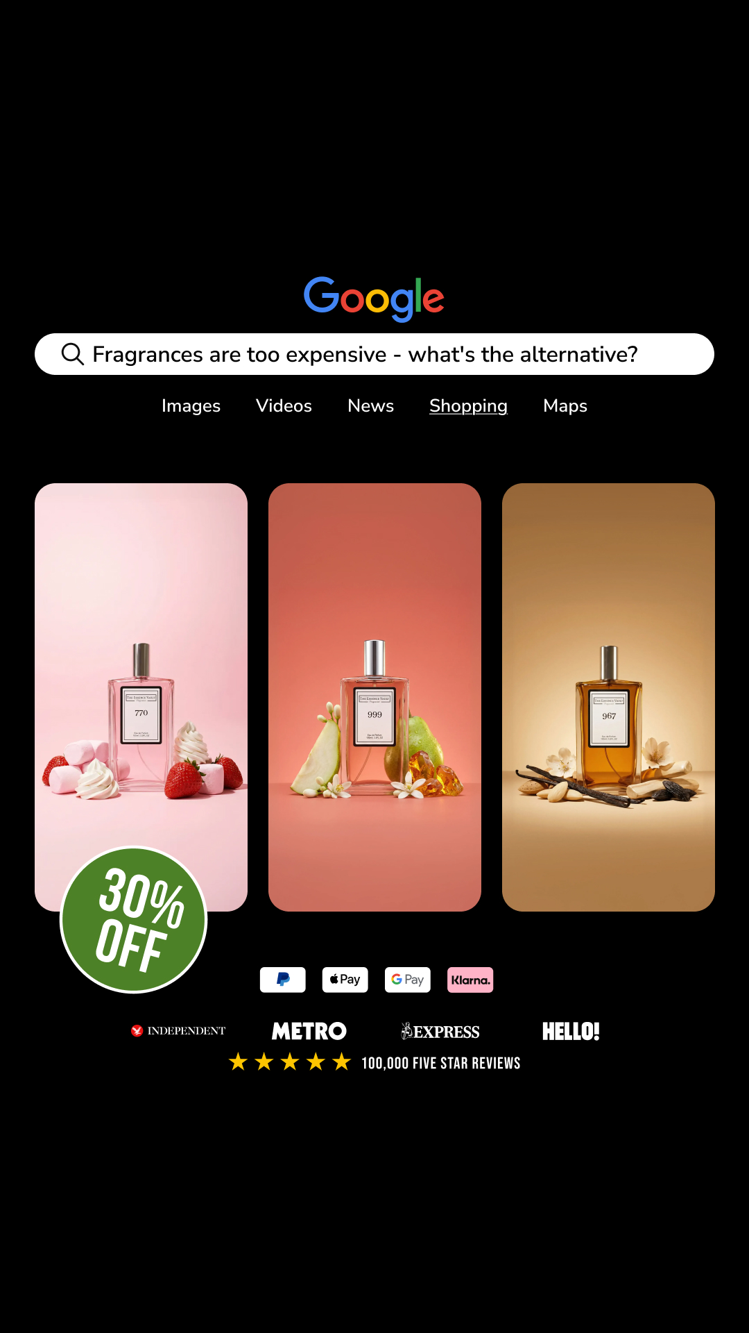 The Essence Vault Facebook ad