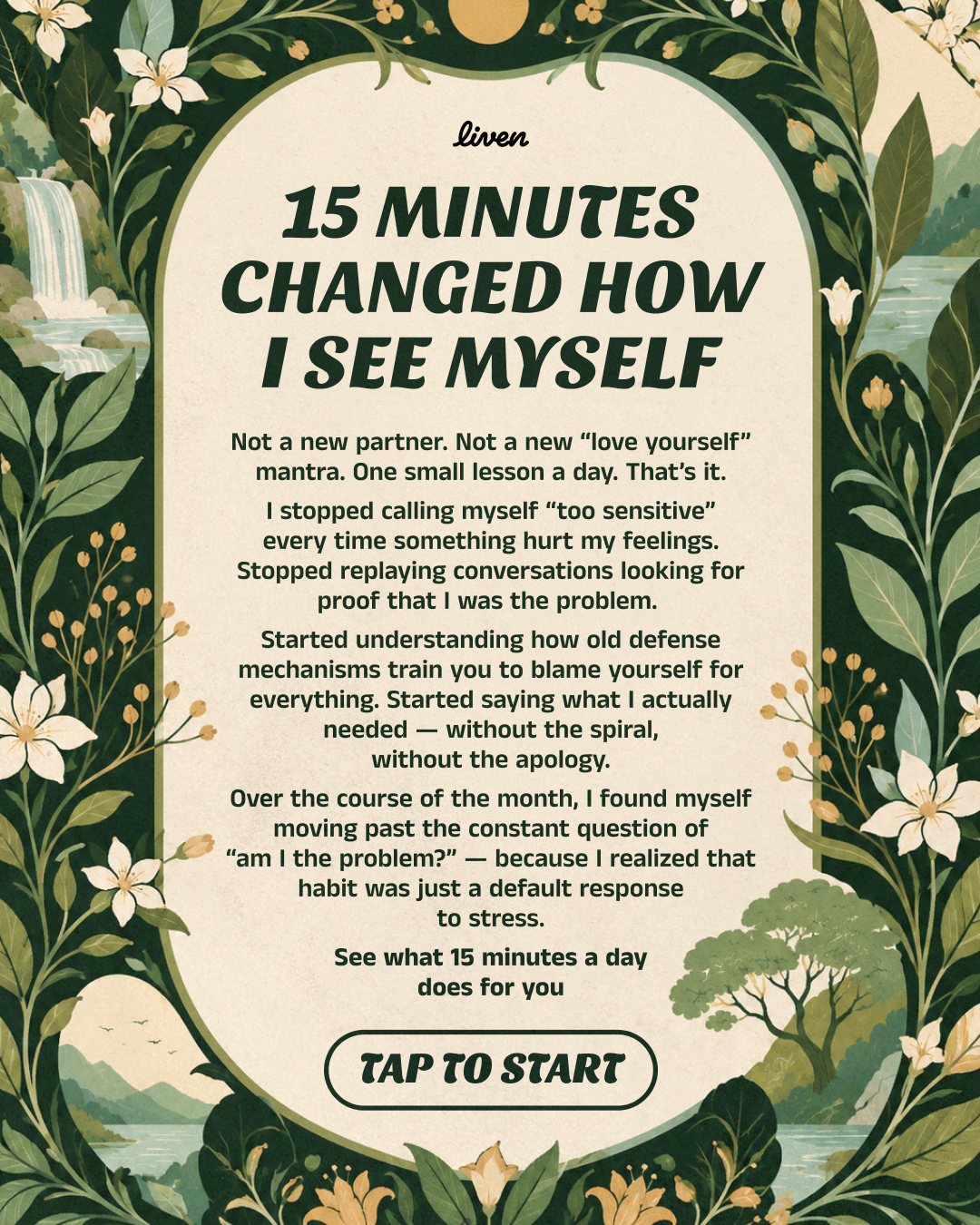 Liven: Self-Discovery Community Facebook ad