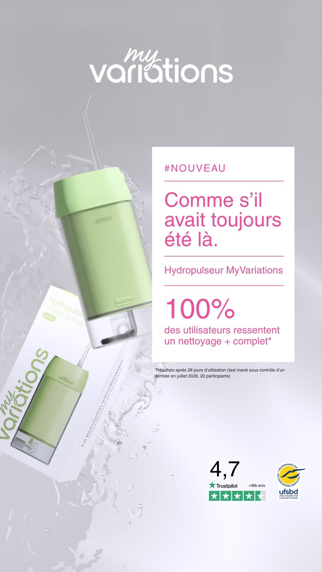 My Variations Facebook ad: L'hydropulseur MyVariations.