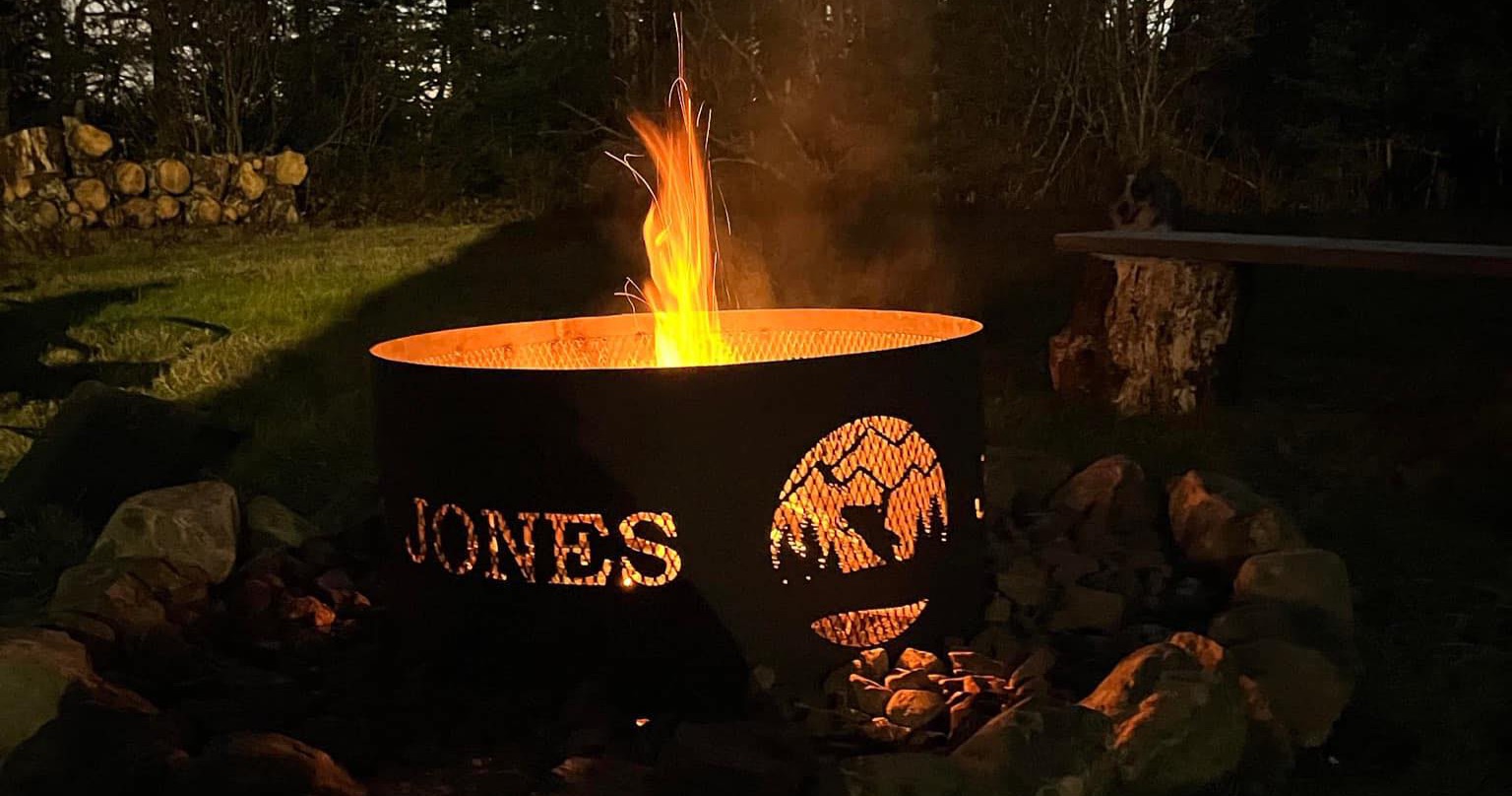 Smoke on The Water Facebook ad: Custom Fire Pits / Signs