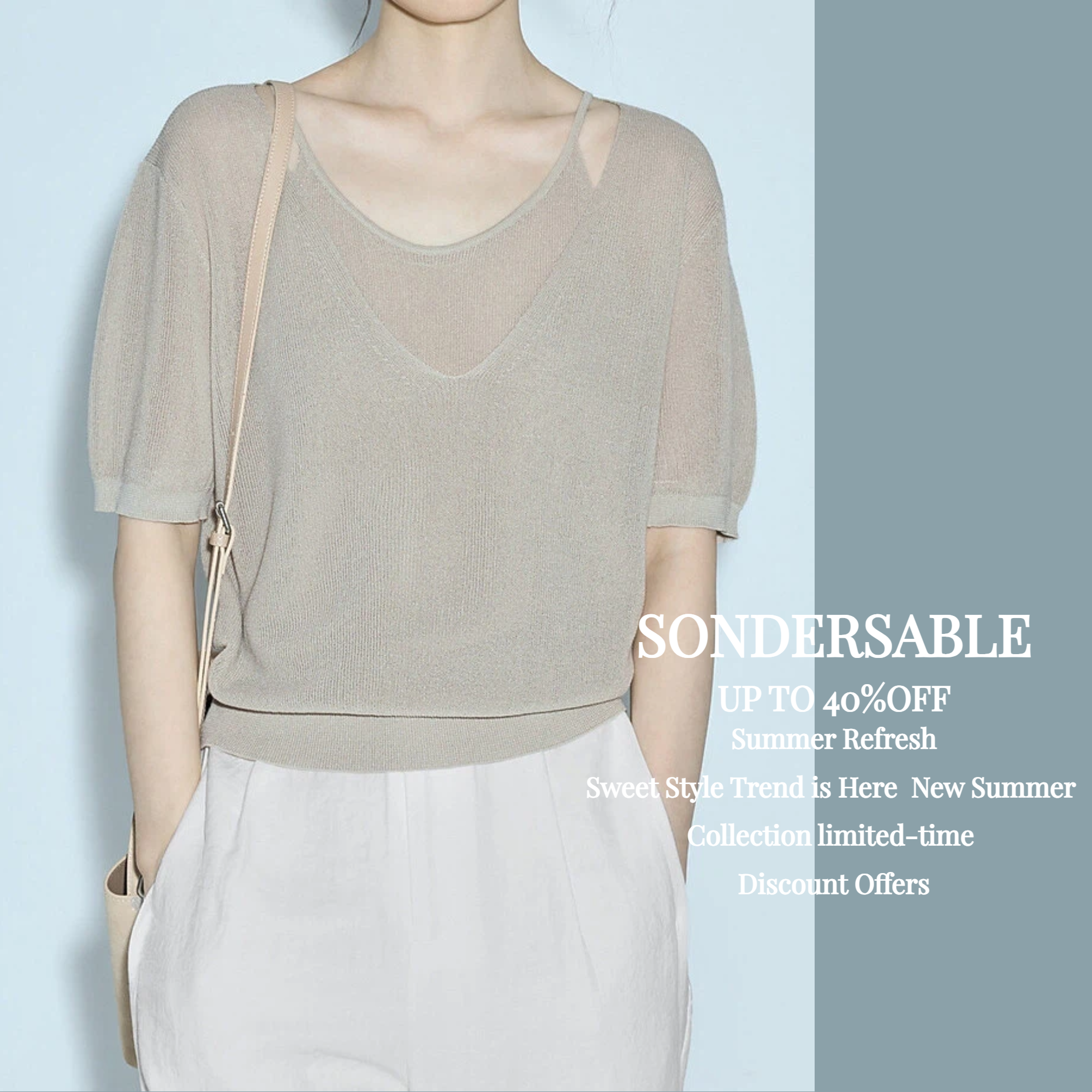 SonderSable Facebook ad: UP TO 40%OFF