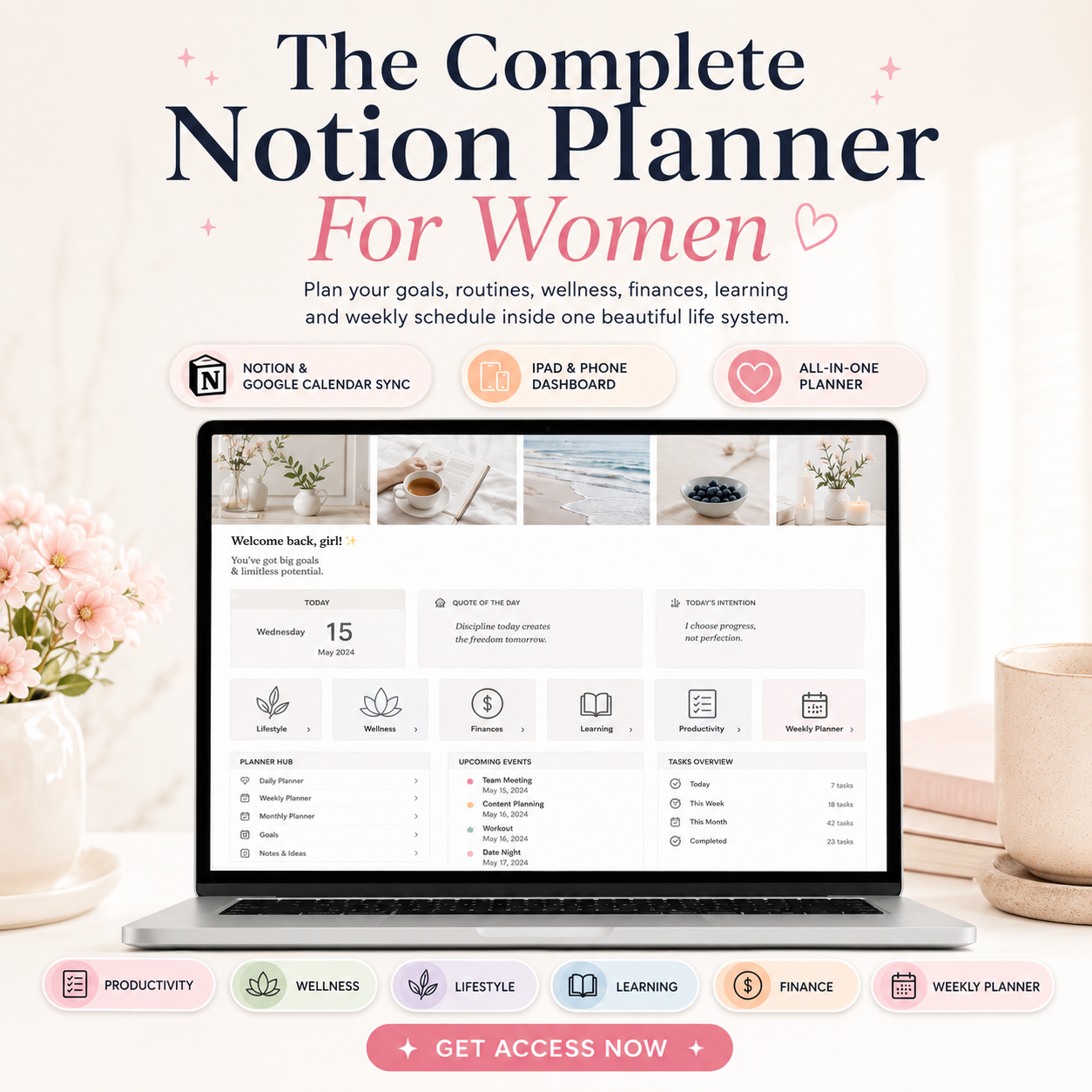 Her Notion Planner Facebook ad