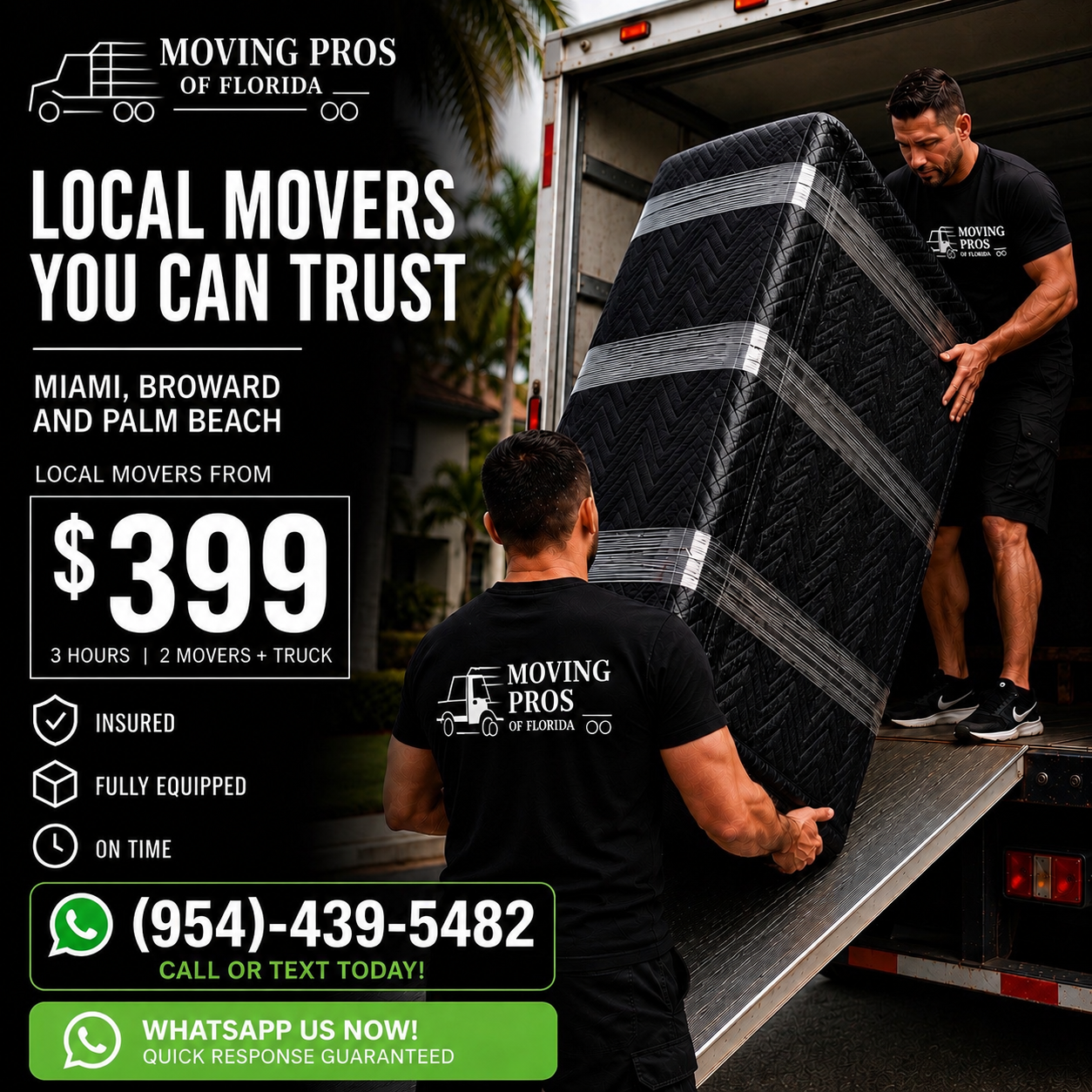 Moving Pros Florida Facebook ad: Local Moving Company From $399