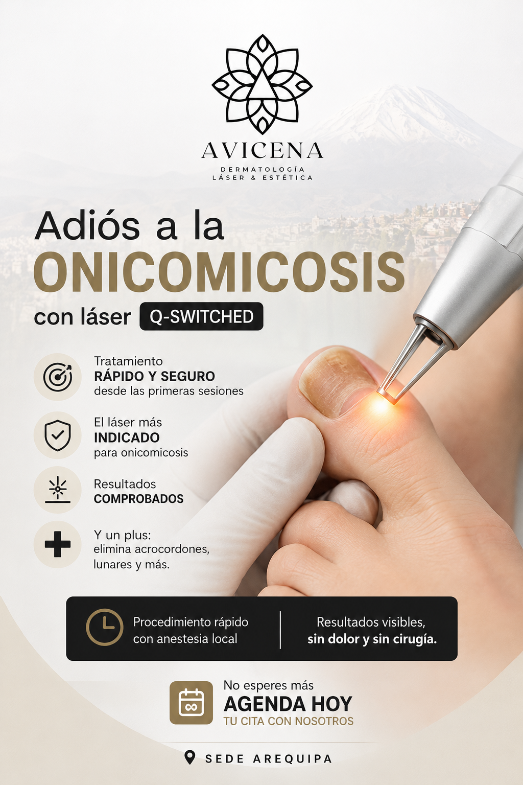 Avicena Clínica Estética - Sede Arequipa Facebook ad: Adiós hongos en las uñas