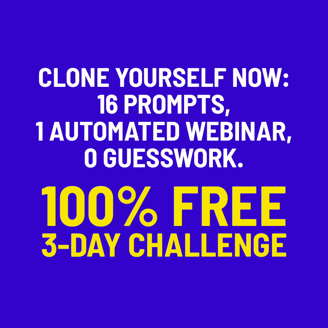 Peng Joon Facebook ad: CLONE YOURSELF in 3 Days with 16 Prompts and Zero Guesswork
