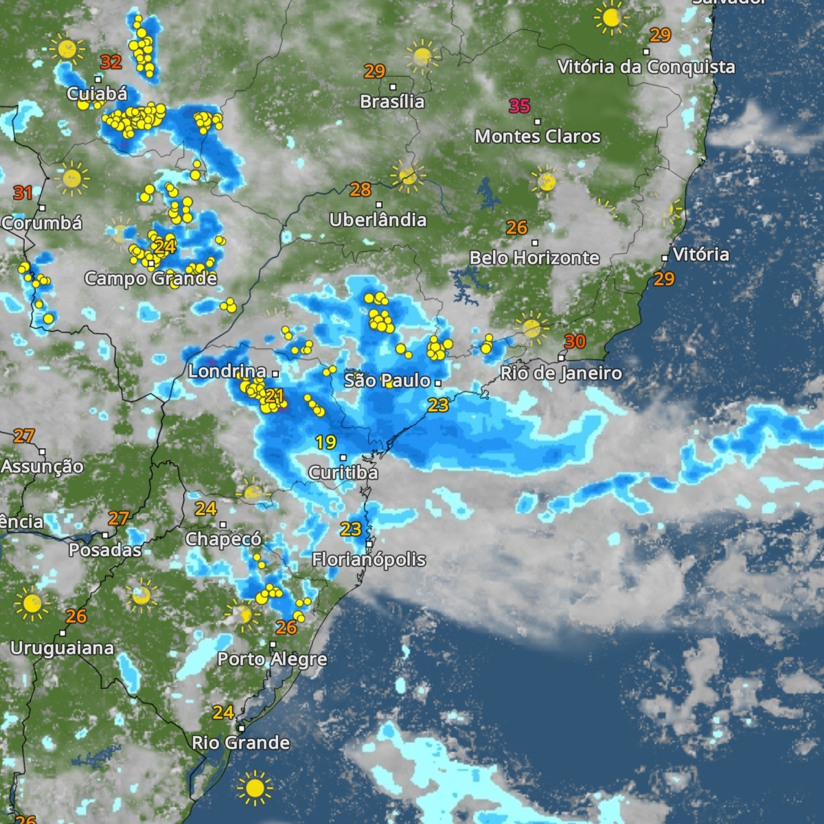 Clima & Radar Brasil Facebook ad from Apr 8, 2026