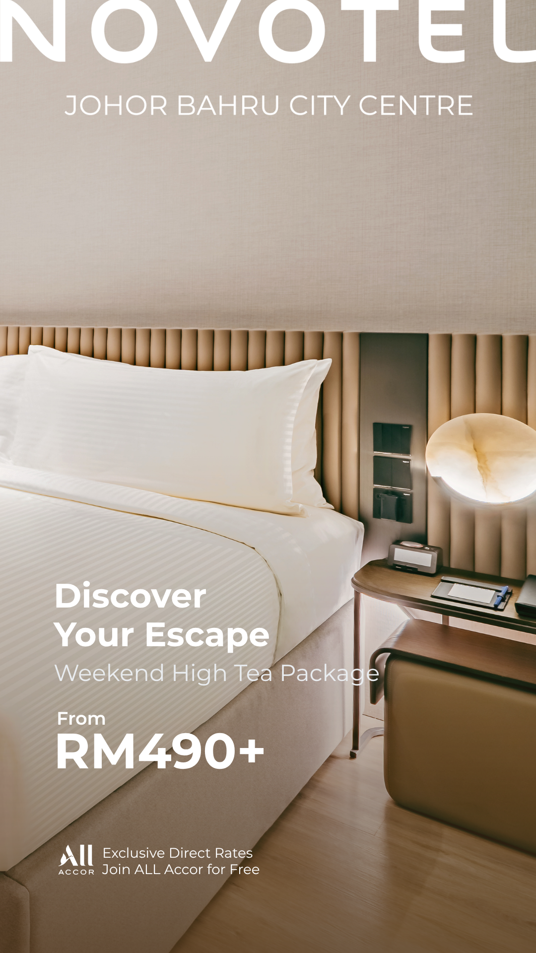 Novotel Johor Bahru City Centre Facebook ad: Weekend Indulgence & High Tea Package
