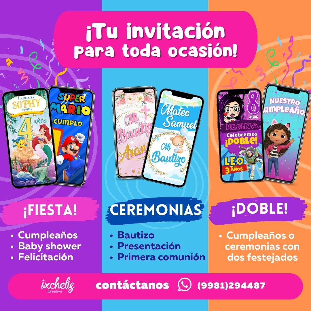 Ixchelis Creativa Facebook ad: Sorprende a tus invitados con una invitación digital…
