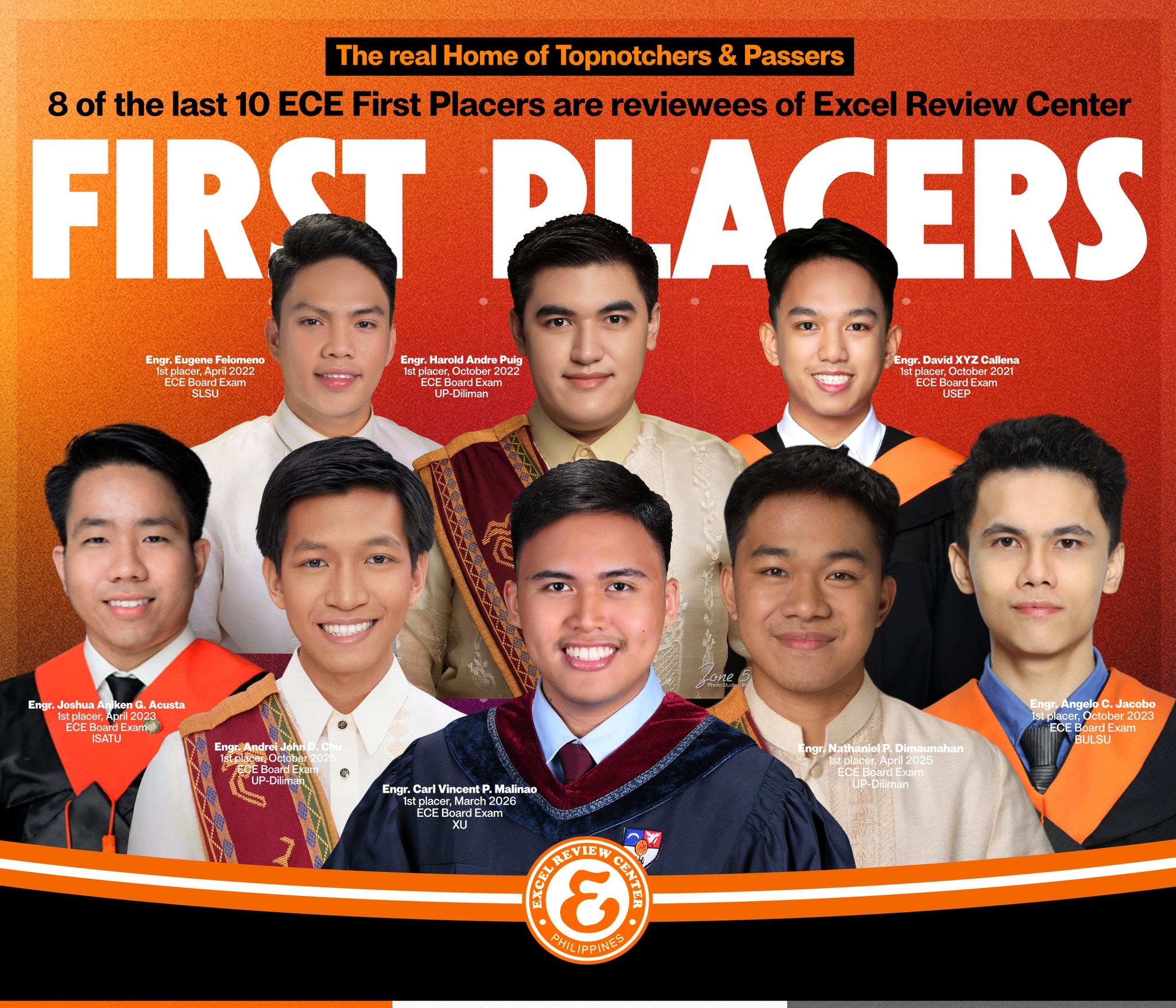 Excel Review Center Facebook ad: Unparalleled performance in the ECE Licensure Examinations!