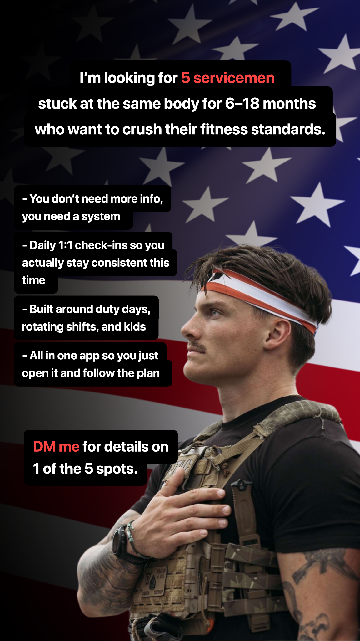 tysonnek Facebook ad: 5 VETERANS WANTED: GET YOUR WARRIOR BODY BACK