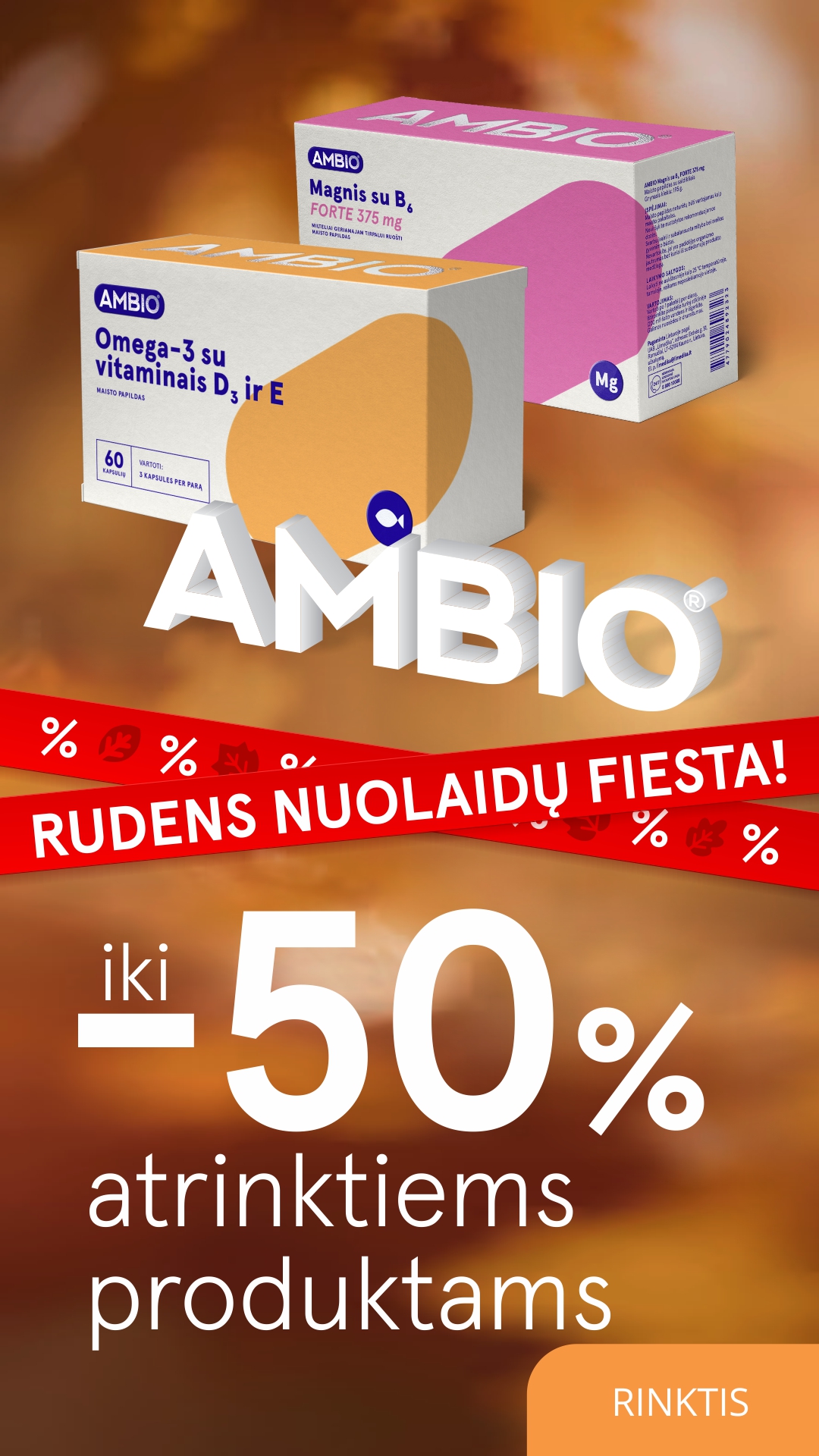Gintarinė Vaistinė Facebook ad: Atrask AMBIO vaistinėse. Visai šeimai