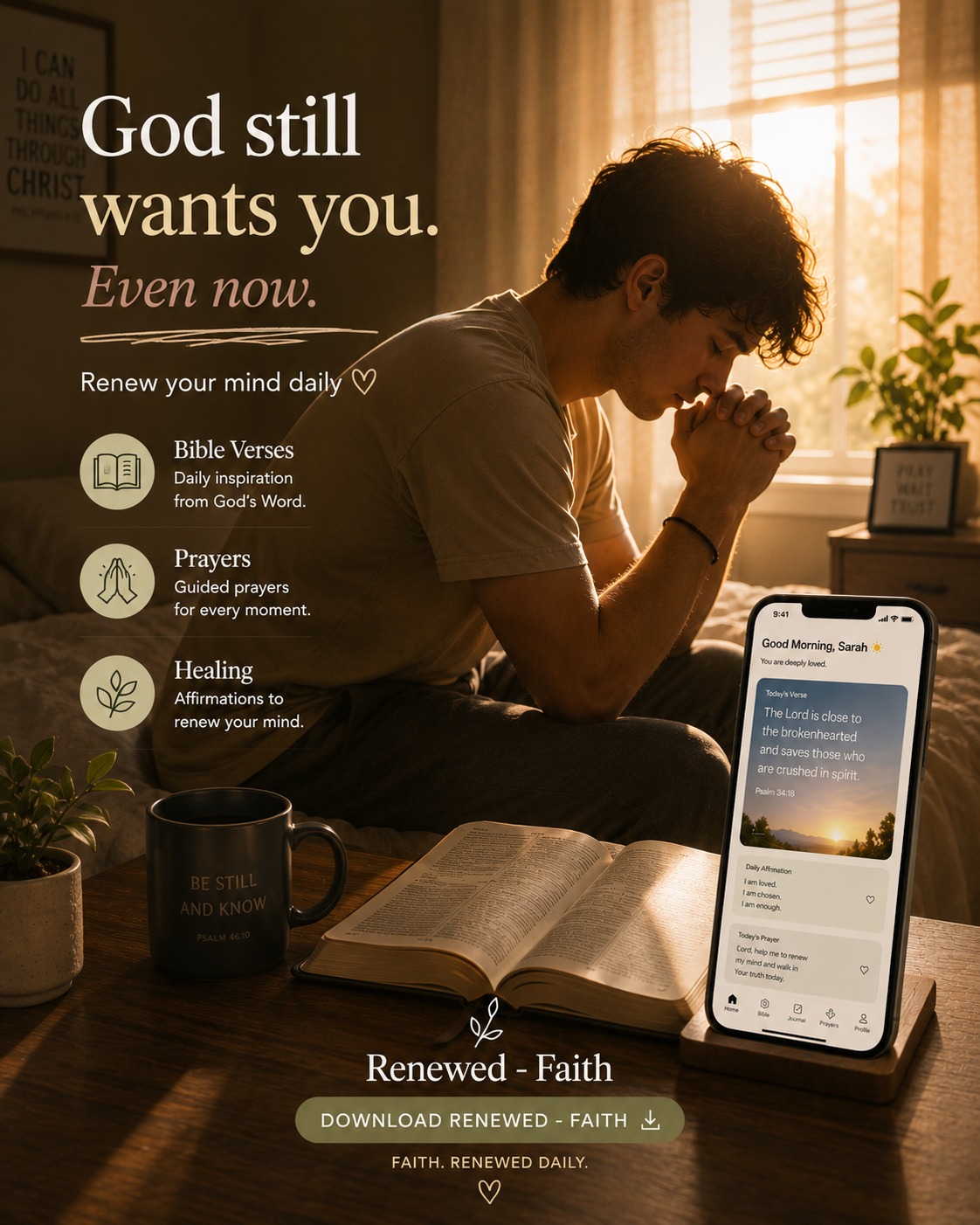 Renewed Faith: Daily Prayer Facebook ad: What are you trusting God for right now?