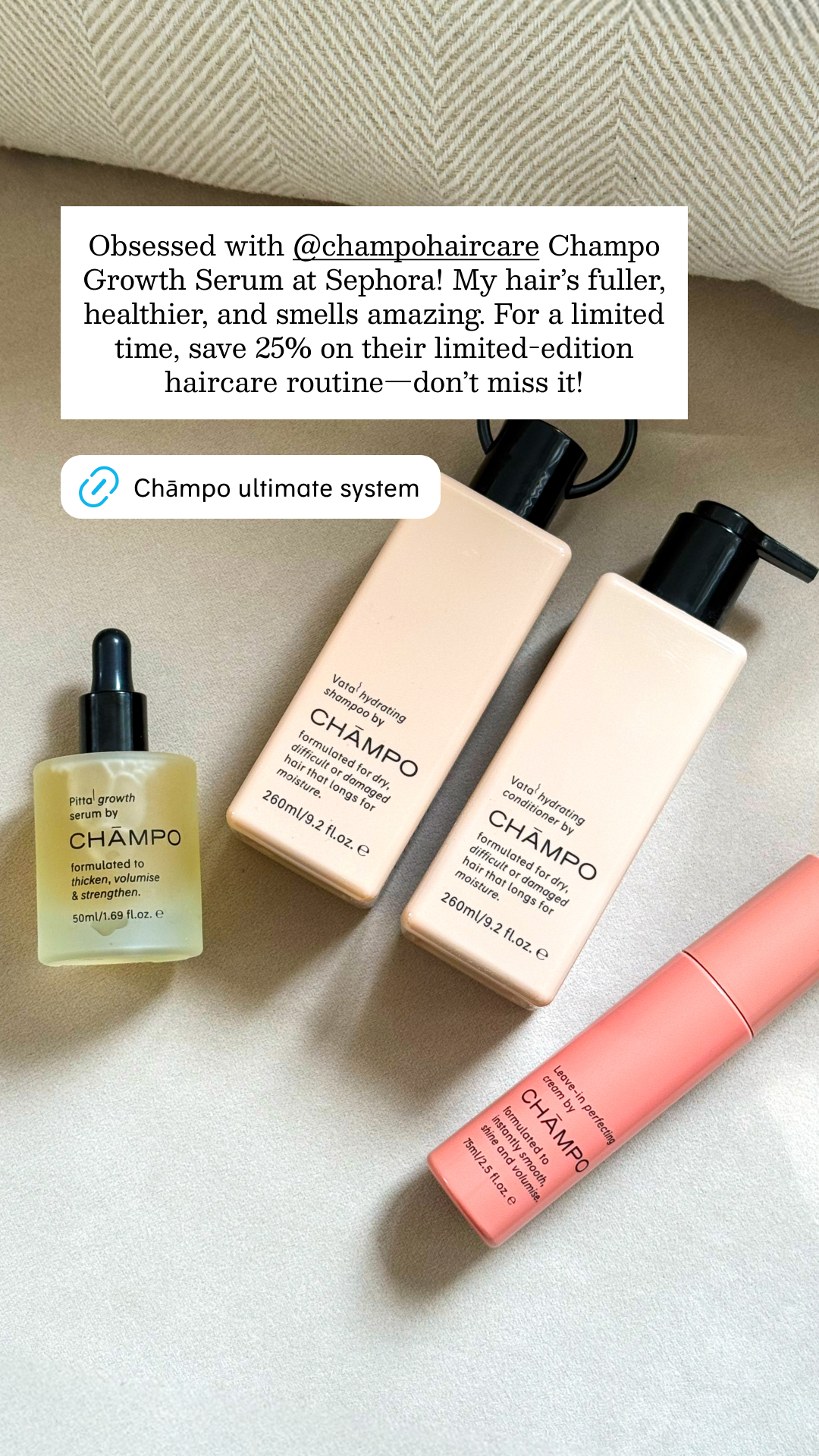 Chāmpo Haircare Facebook ad
