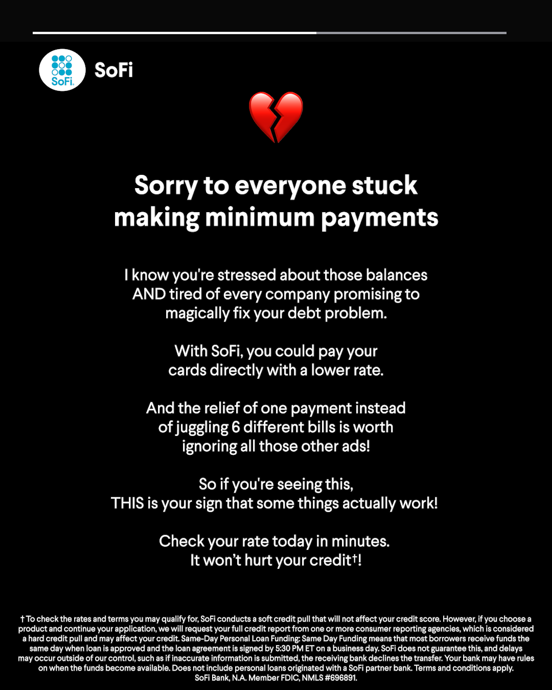 SoFi Facebook ad