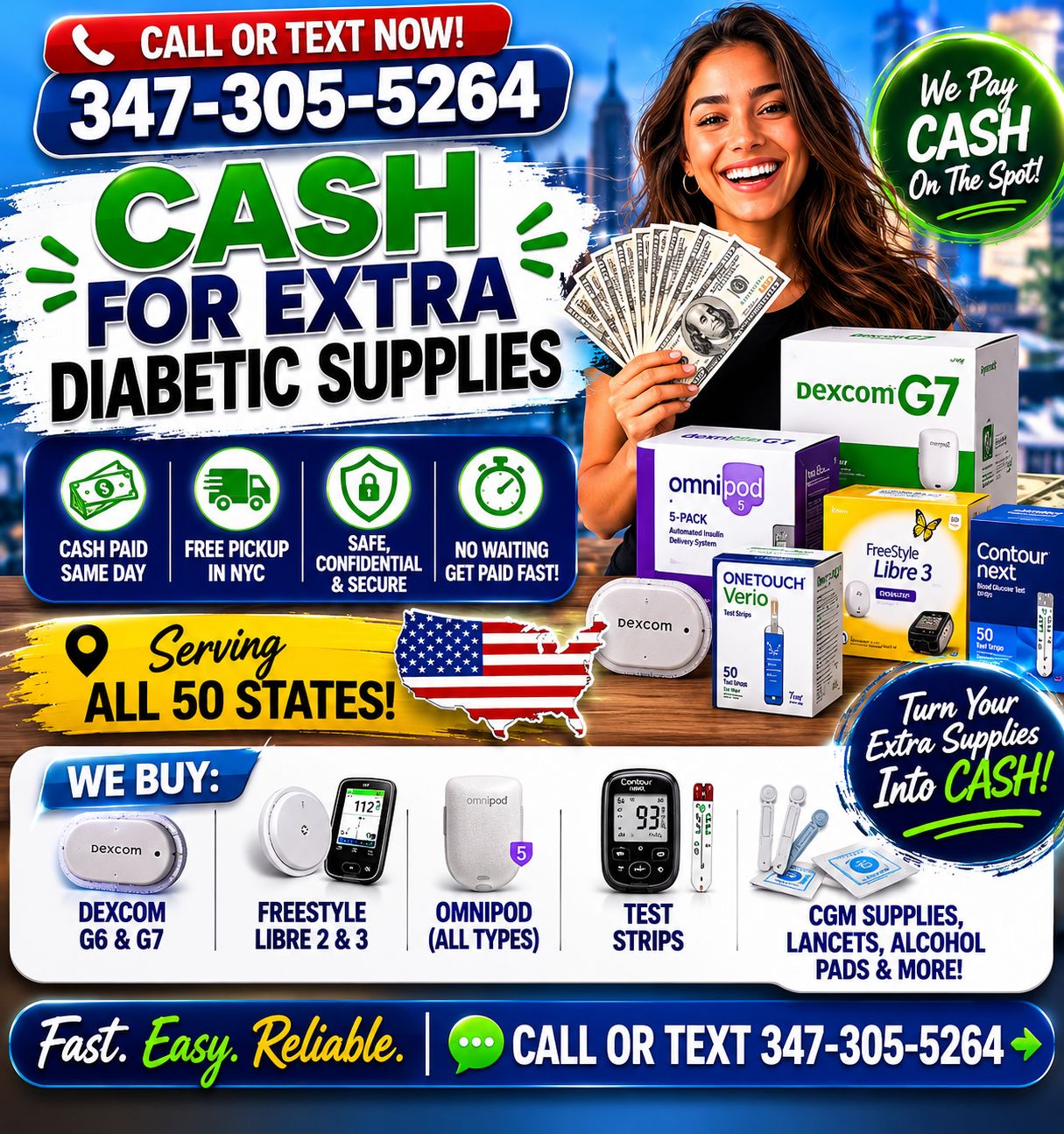 Jays Test Strip Center Facebook ad: CALL OR TEXT NOW: 347-305-5264