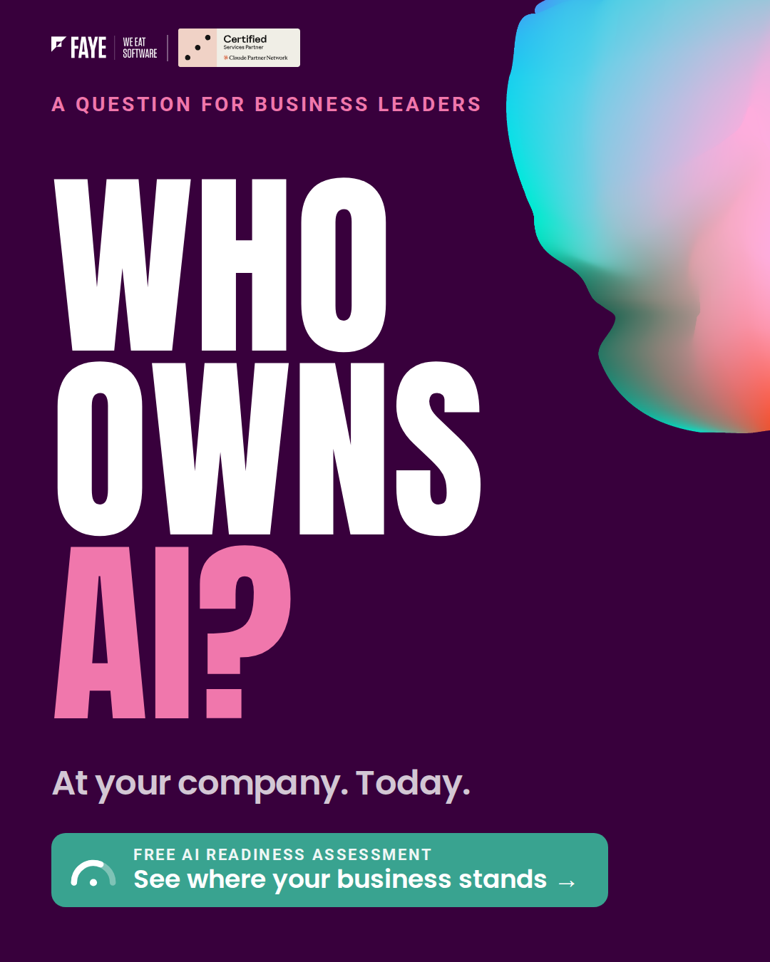 Faye Facebook ad: Who owns AI at your company?
