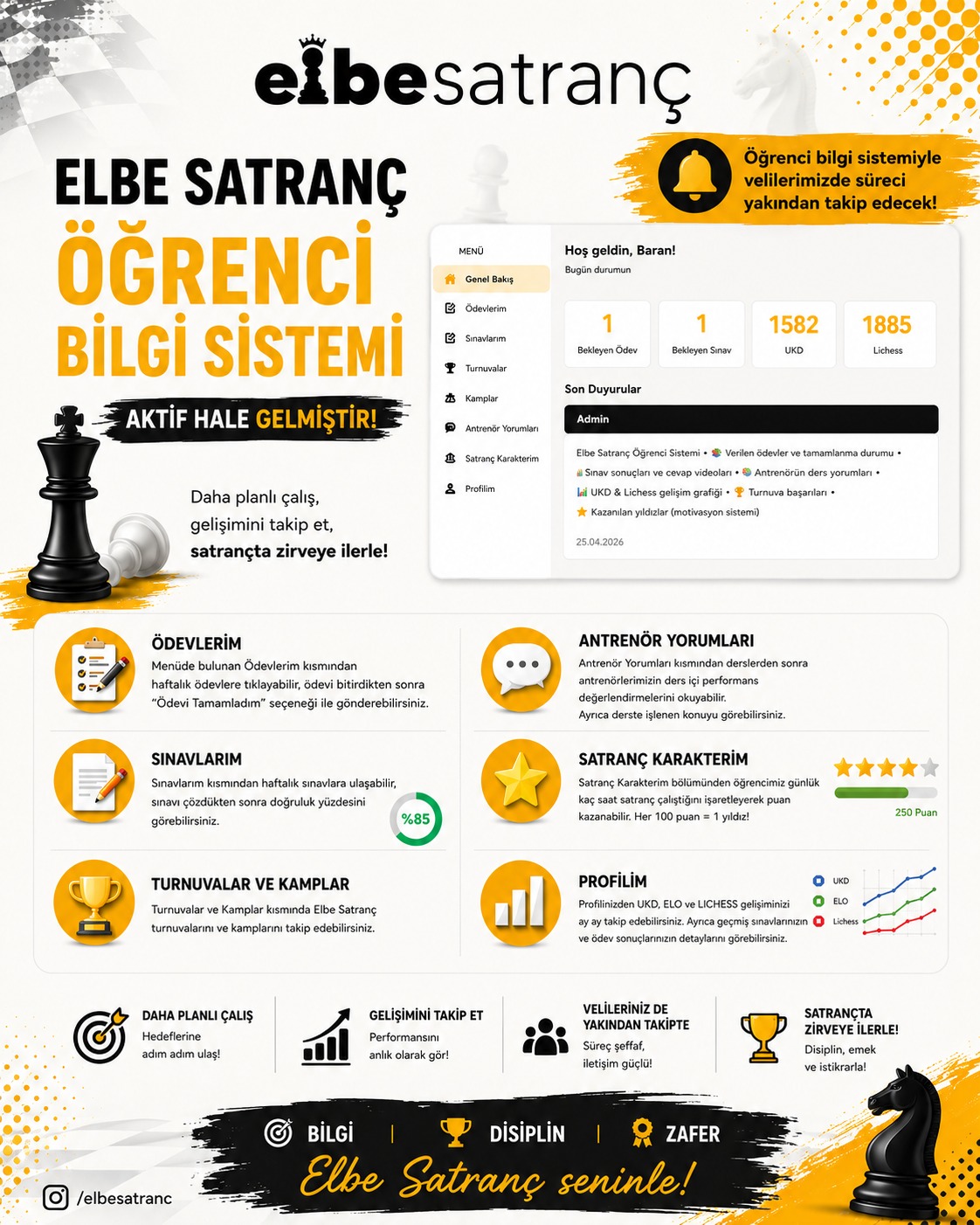 Elbe Satranç Facebook ad: ELBE SATRANÇ ÖĞRENCİ SİSTEMİ AKTİF HALE GELDİ!