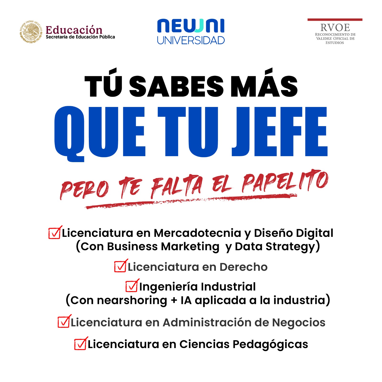 Neuuni Universidad Facebook ad: Da clic para conocer más