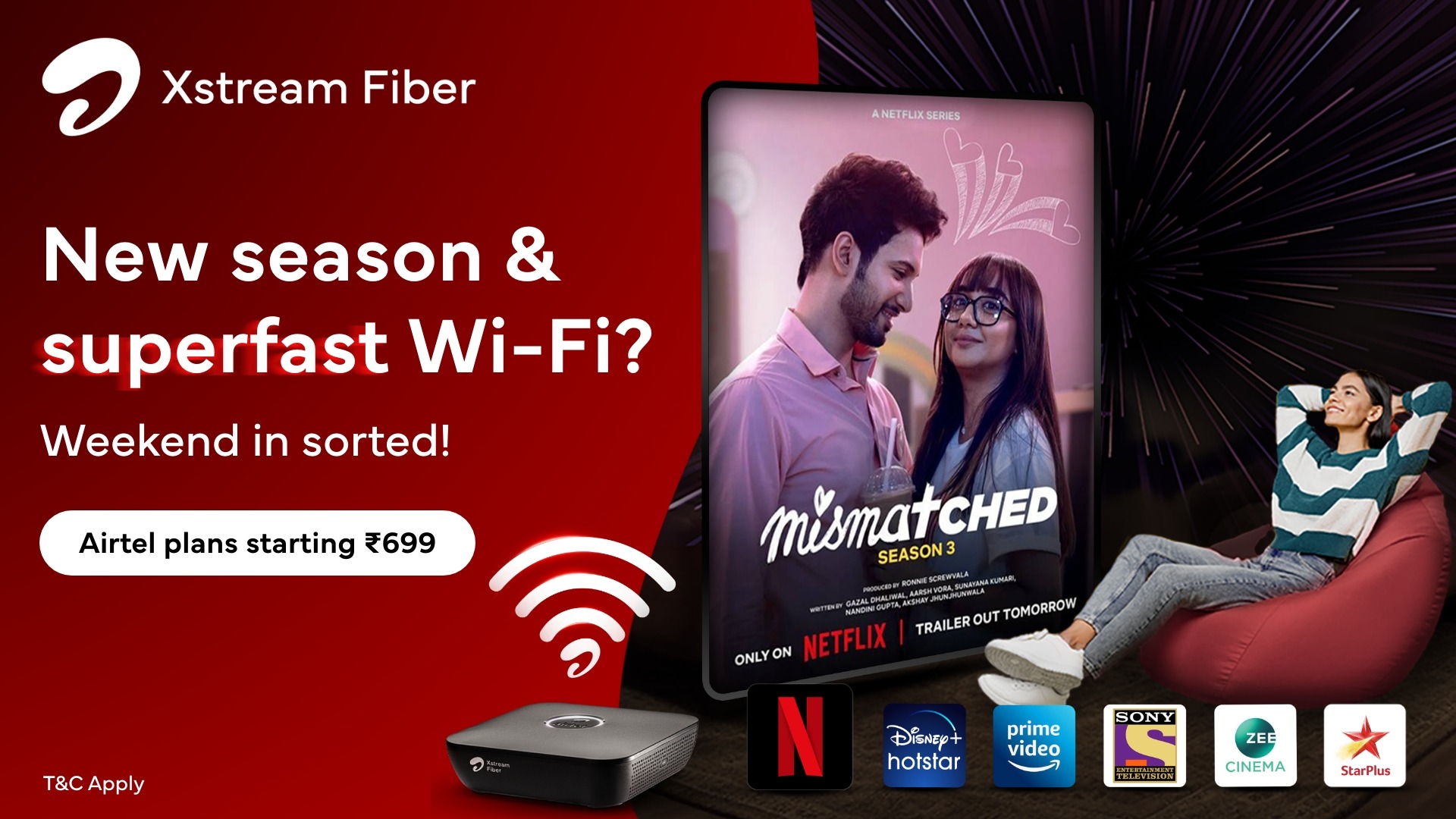 Airtel Xstream Fiber Facebook ad