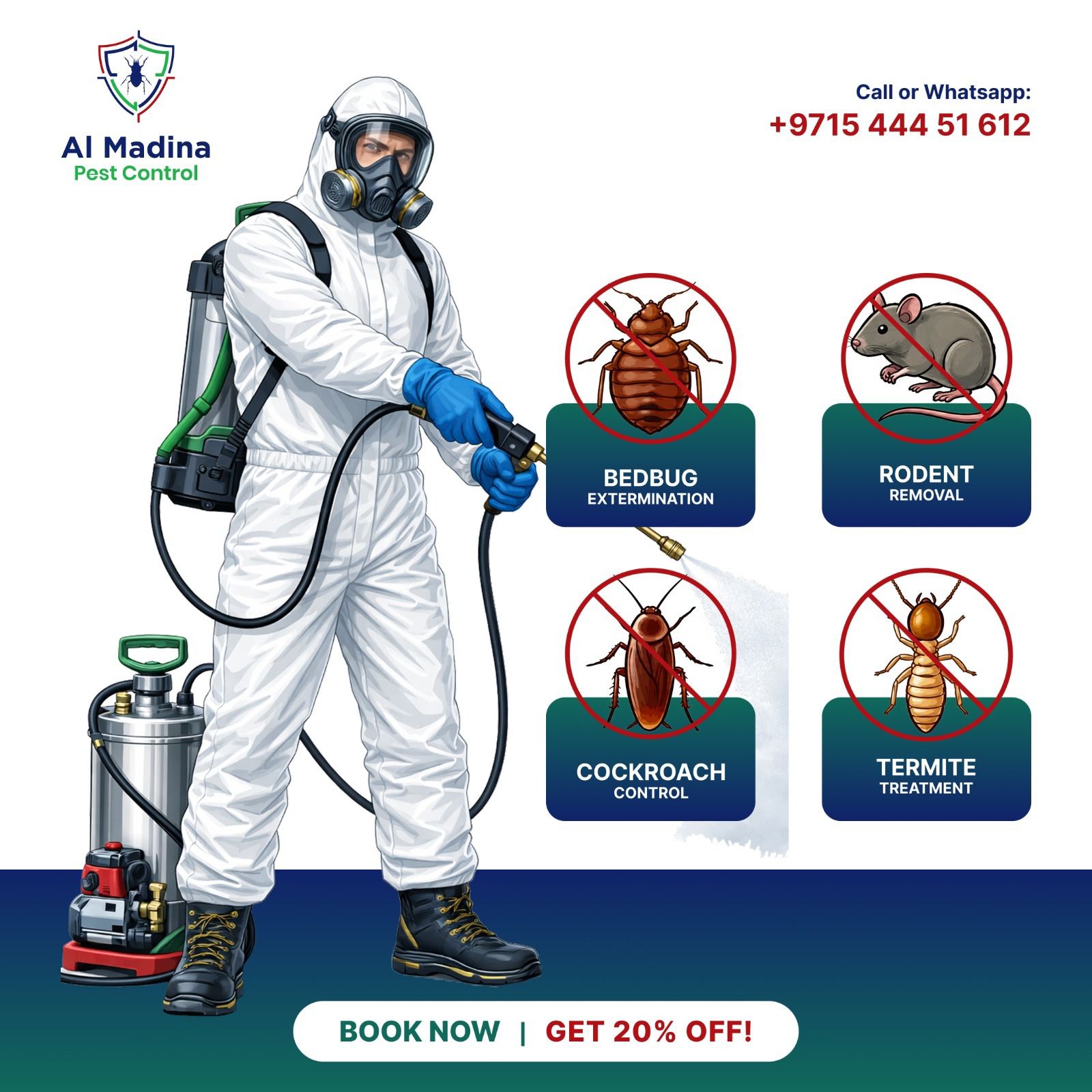 Al Madina Pest Control Service Facebook ad: SPECIAL WEEKEND PEST CONTROL OFFER