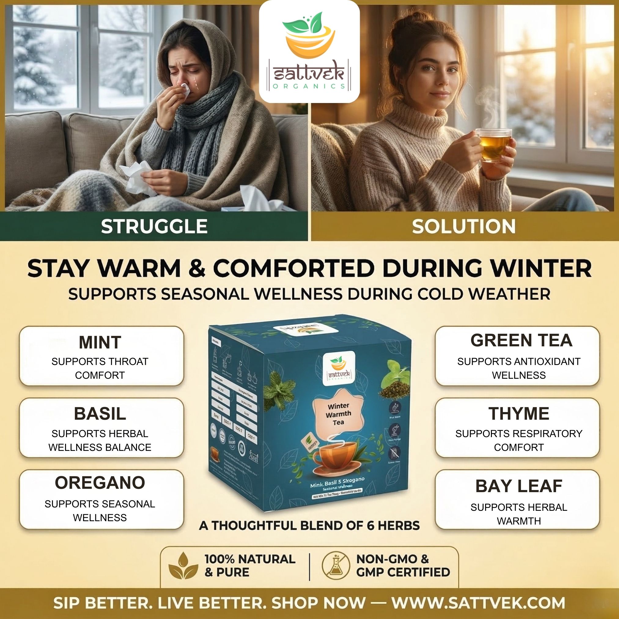Sattvek Organics Facebook ad: Feeling low on energy?
