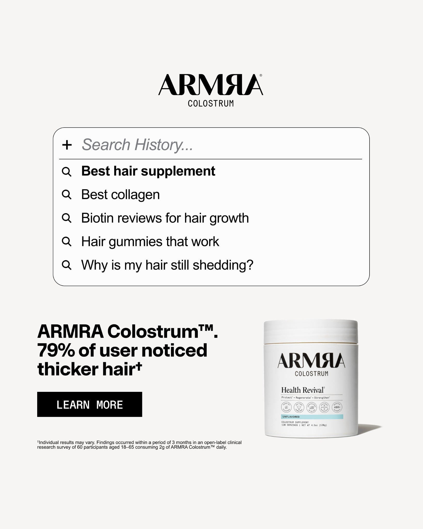 ARMRA Facebook ad