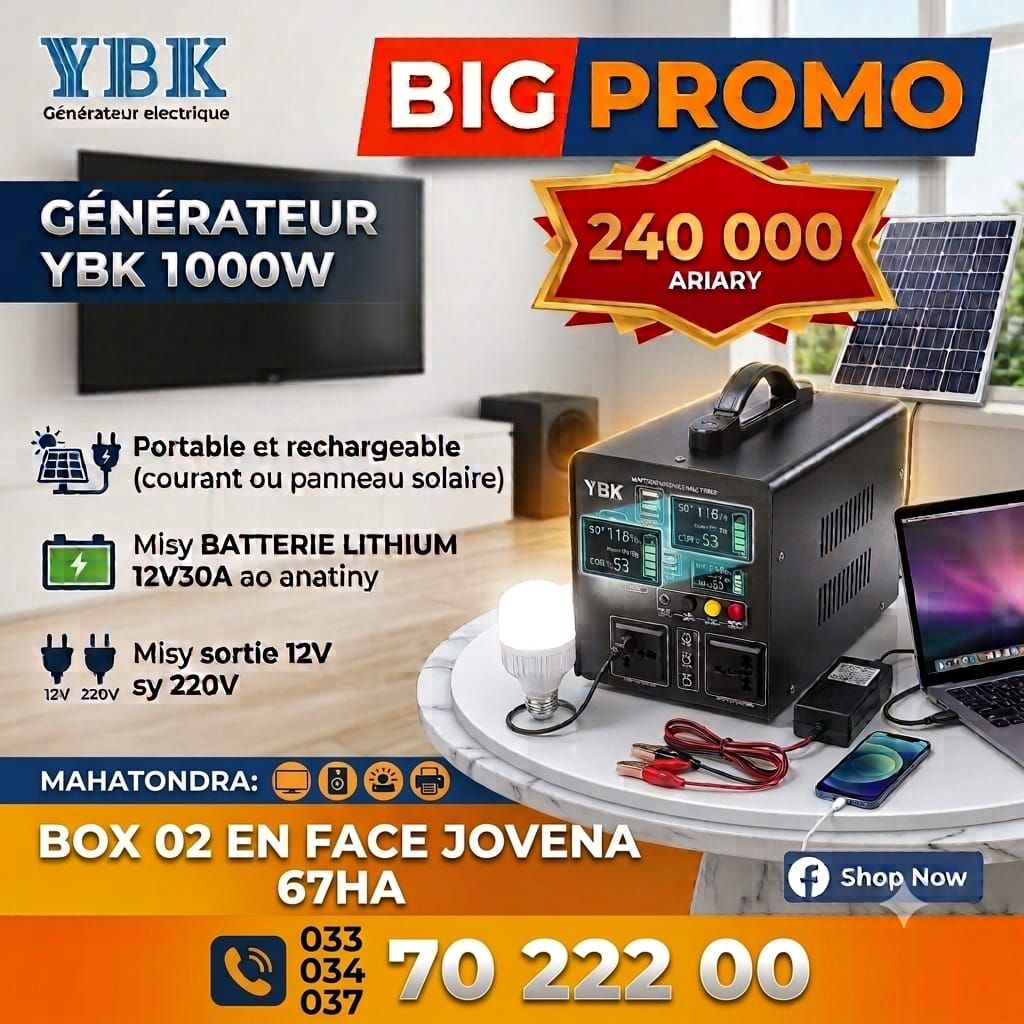E-Tsenao Facebook ad: GÉNÉRATEUR PORTABLE CHARGEABLE