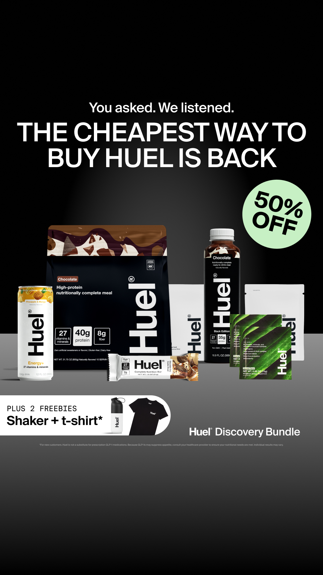 Huel Facebook ad