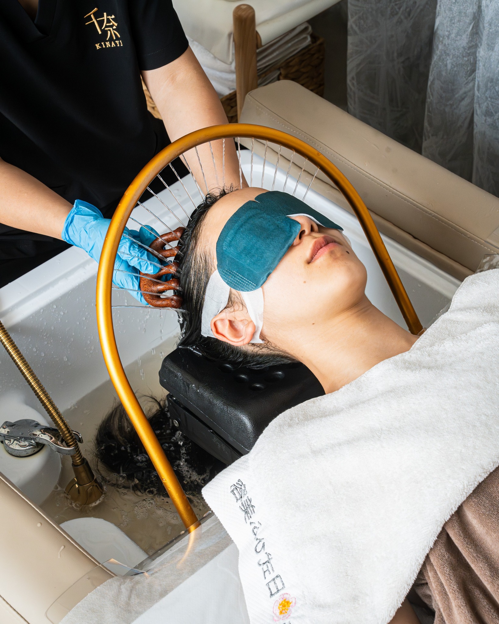 Kinayi Med Spa Nail Salon Facebook ad: Herbal Head Treatment: Relax, Restore, Renew