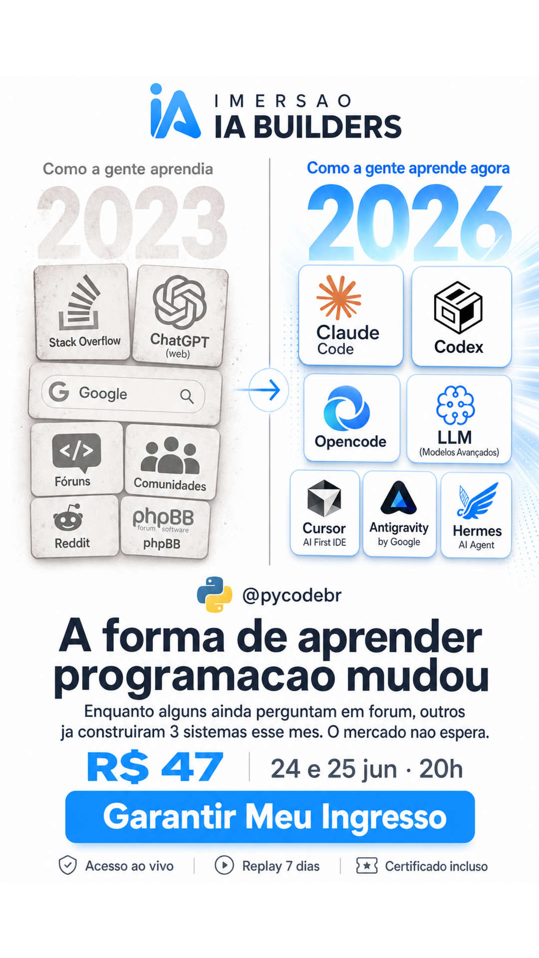 Py.codebr Facebook ad: Imersão IA Builders