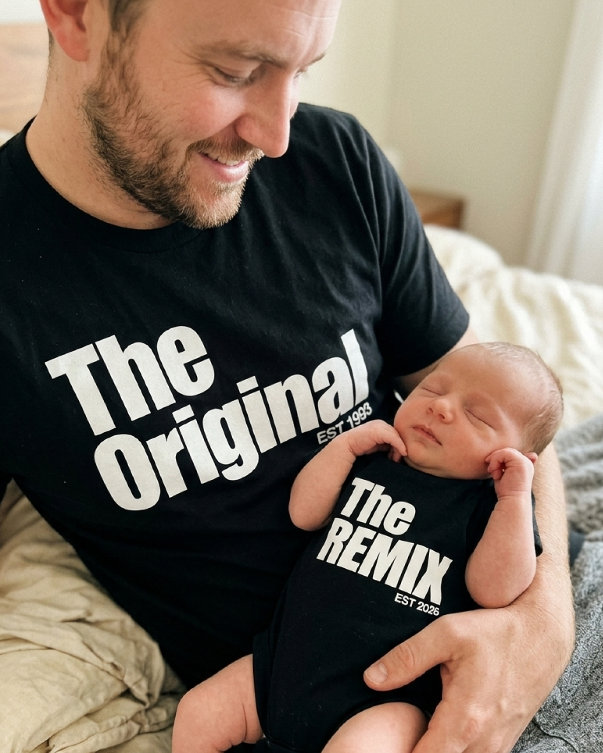 Bo & Birdie Facebook ad: The matching set for dad and baby