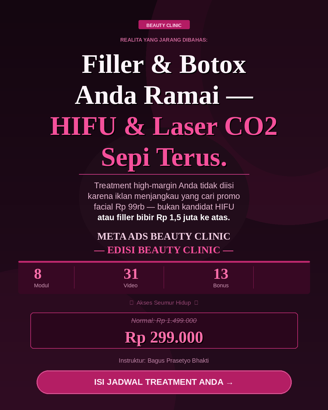 Bagus Prasetyo Bhakti Facebook ad: Tingkatkan Omset Klinik Kecantikan Kamu