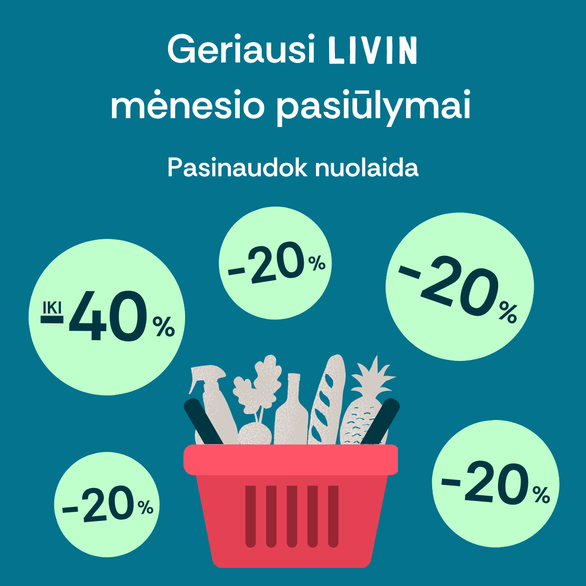 LIVIN sveiki produktai Facebook ad: Mėnesio TOP pasiūlymai
