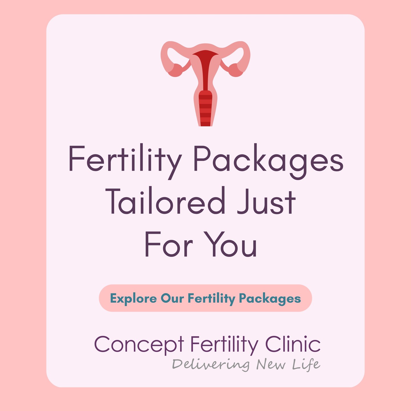 Concept Fertility Clinic London Facebook ad: Introducing Our New Fertility Packages