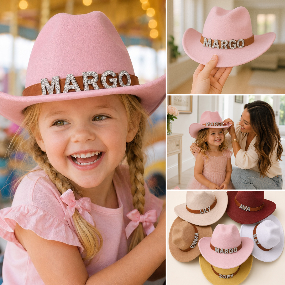 Duckbe Custom Gifts Facebook ad: Custom Toddler Cowboy Hat for Kids, Personalized…