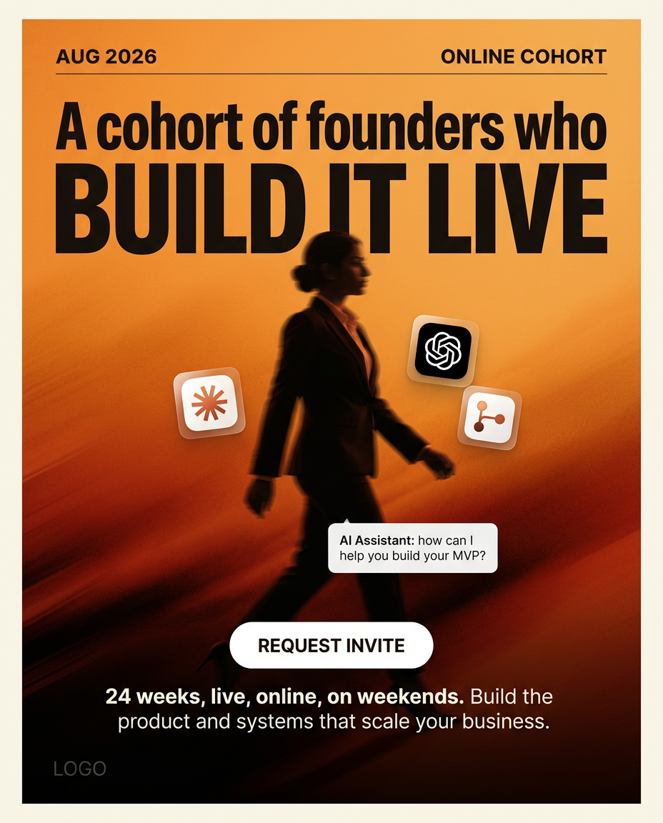 LevelUp.design Facebook ad: Build it live, with other founders