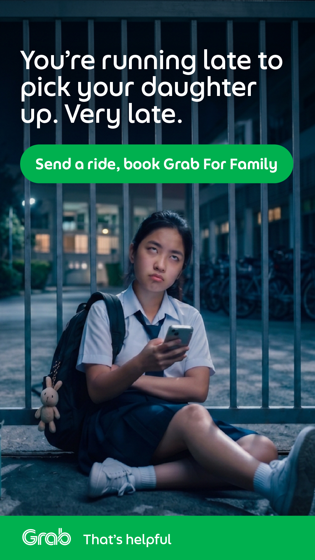 Grab Facebook ad: Book Grab For Family